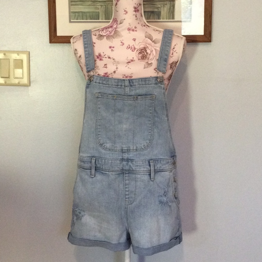 Old Navy Blue Denim Overall Shorts